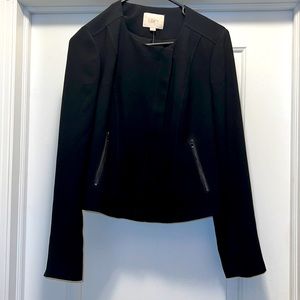 Womens Ann Taylor LOFT Black Blazer with Zipper